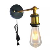 Mylights Retro Rustik Anahtarlı Kablolu Fişli Duvar Aplik Hareketli Mafsalı Aplik