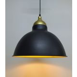 Mylights Retro Rustik Avize Siyah İçi Altın Gold Askılı