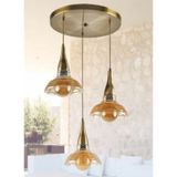 Mylights Retro Rustik Bal Camlı Üçlü Avize