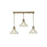 Mylights Retro Rustik Eskitme Sıralı Bal Camlı Masa Üstü Üçlü Sarkıt Avize