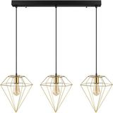 Mylights Retro Rustik Gold Üçlü Masa Üstü Sıralı Avize 60 cm E27 - Ahşap - 1