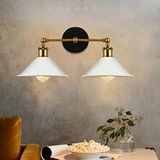 Mylights Retro Rustik İkili Beyaz Duvarlambası Aplik