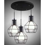 Mylights Retro Rustik Kafes Üçlü Sakıt Avize - Ahşap - 1