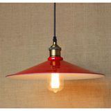 Mylights Retro Rustik Kırmızı Içi Beyaz Metal Sarkıt Avize - Ahşap - 1