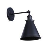 Mylights Retro Rustik Konik Mat Siyah Duvar Aplik Hareketli Aplik Siyah