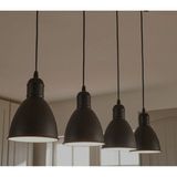 Mylights Retro Rustik Masa Üstü Dörtlü Metal Avize 100CM Siyah Taban - Ahşap