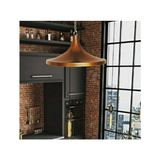 Mylights Retro Rustik Mat Bakır Metal Sarkıt Avize 36 cm - Ahşap - 1