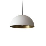 Mylights Retro Rustik Mat Beyaz İci Gold Metal Sarkıt Avize 40 Cm