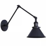 Mylights Retro Rustik Mat Siyah Üç Mafsalı Akrobat Duvar Lambası Aplik