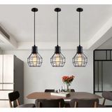 Mylights Retro Rustik Metal Kafes Sarkıt Avize Vintage Avize Tekli Tek Fiyatıdır MYL002403 - Siyah - 1