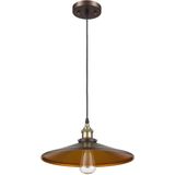 Mylights Retro Rustik Metal Mat Siyah Içi Altın Sarkıt Avize 40 cm En - Ahşap - 1