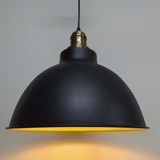 Mylights Retro Rustik Metal Sarkıt Avize Siyah İçi Altın Eskitme Asklı