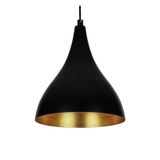Mylights Retro Rustik Metal Sarkıt Avize Siyah İçi Altın