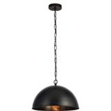 Mylights Retro Rustik Metal Sarkıt Avize Siyah İçi Eskitme Patinalı En 40 Cm