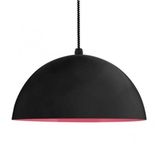 Mylights Retro Rustik Metal Siyah İçi Kırmızı Metal Sarkıt Avize 30 Cm