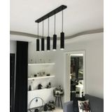 Mylights Retro Rustik Sıralı Masa Üstü Beşli Sarkıt Avize Gu10 Led Ampul. Gün İsigi Dahildir
