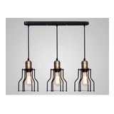 Mylights Retro Rustik Üçlü Masa Üstü Avize En 60 Cm Kafes Sarkıt