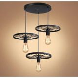 Mylights Retro Rustik Üçlü Siyah Sarkıt Avize Rustik Avize