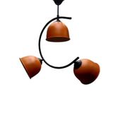 Mylights Retro Rustik Üçlü Turuncu Başlıklı Metal Sarkıt Avize