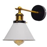 Mylights Retro Rustik Vintage Metal Aplik Mafsalı Duvar Lambası Beyaz Başlık 18 Cm Tek Fiyatırdır