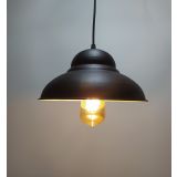 Mylights Retro Rustik Vintage Metal Sakır Avize Siyah İçi Altın