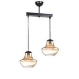 Mylights Retro Sıralı İkili Avize Bal Cam 30 Cm