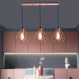 Mylights Retro Sıralı Masa Üstü Üçlü Bakır Sarkıt Avize 60 Cm