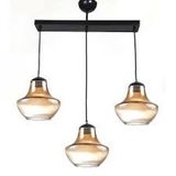 Mylights Retro Sıralı Üçlü Avize Bal Cam 60 Cm Uzunluk