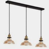 Mylights Retro Üçlü Masa Üstü Vintage Rustik Camlı Avize 100 Cm Kasa