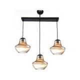 Mylights Retro Üçlü Sıralı Masa Üstü Sarkıt Bal Cam Avize