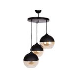 Mylights Rustik Bal Camlı Üçlü Avize Camlar 20 Cm Taban 30 Cm