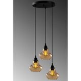 Mylights Rustik Sarkıt Avizebal Cam Vintage Avize Oda Salon Koridor Yatak Odası Genç Odası Avize Üçlü Avize Siyah