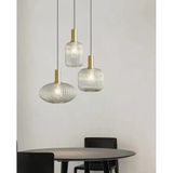 Mylights Rustik Üçlü Şeffaf Camlı Avize Kasa 40Cm Eskitme