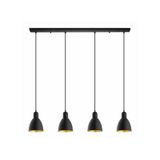Mylights Rustik Vintage Dörtlü Masa Üstü Sarkıt Avize 100 Cm siyah