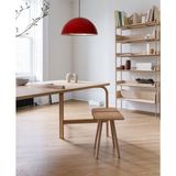 Mylights Rustik Vintage Retro Kırmızı Içi Beyaz Metal Sakıt Avize 40 cm Cap - Ahşap - 1