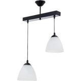 Mylights Sıralı Ikili Opal Camlı Avize Modern Avize 30 cm En - Ahşap - 1