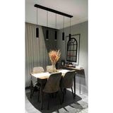 Mylights Sıralı Masaüstü Beşli 5 Li Sartkıt 120CM Metal Gövde Tasarruflu LED Ampul ile Spot Sarkıt Avize - Siyah