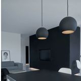 Mylights Siyah İçi Beyaz Mat Pütürlü Siyah Boya Metal Sarkıt Avize Tekli Sarkıt 20 Cm En