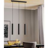 Mylights Üçlü Siyah Spor Modern LED Avize Masa Üstü Sıralı Ampul Dahildir LED Avize