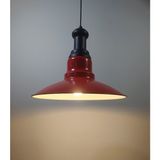 Mylights Vintage Retro Rustk Metal Kırmızı Sarkıt Avize Siyah Askılı - Ahşap - 1
