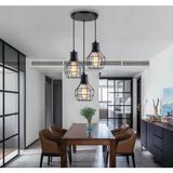 Mylights Vintage Rustik Retro Metal Sarkıt Üçlü Kafes Avize - Ahşap - 1