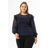 Myline Astarlı Şifon Gipe Detaylı Bluz