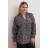 Myline Gipe Detaylı Desenli Bluz
