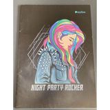 Myline Night Party Rocker A4 40 Yaprak Çizgili Defter - Gökkuşağı Saçlı Punk Kız Kapak