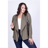 Myline Önü Volanlı Apoletli Hırka - Haki - 44