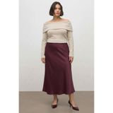 MYLİNE Saten Midi Etek