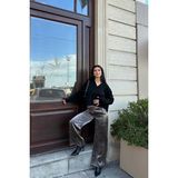 MyLove Leopar Saten Pantolon Leopar Desen