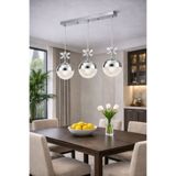 MYLUX AYDINLATMA VE TASARIM ŞEKER YEMEK MASASI LEDLİ 3LÜ AVİZE KROM-PARLAK VE ZARİF AYDINLATMA DENEYİMİ YATAK ODASI-HOL-SALON