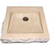 Mym Bej Mermer Eğimli Patlatma Lavabo - Kahverengi
