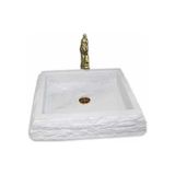Mym Beyaz Mermer Dışı Eğimli Patlatma Kare Lavabo